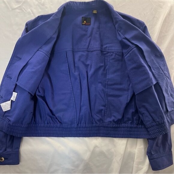 Vintage 80s Lizsport Blue Cotton Bomber Jacket Made in Yugoslavia M - Picture 3 of 9